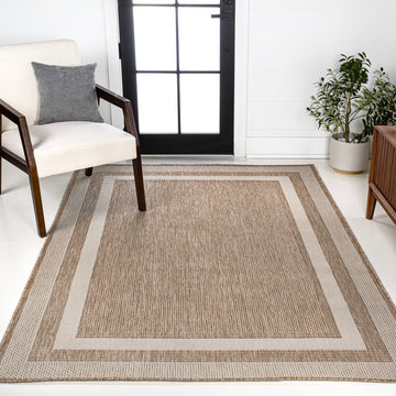 Dover Classic 3-Stripe Border Indoor/Outdoor Area Rug